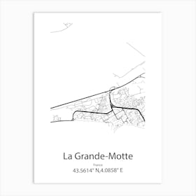 La Grande Motte,France Minimalist Map Art Print