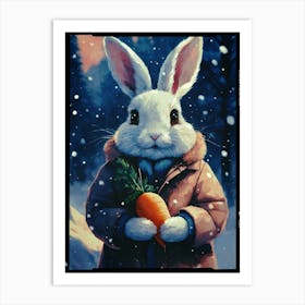 Rabbit In The Snow 1 Art Print
