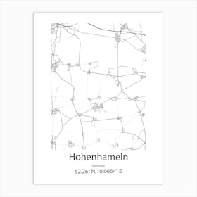 Hohenhameln,Germany Minimalist Map Art Print