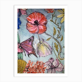 Flowers. By colours Art Print