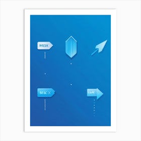 Arrow Icons For A Web Navigation Bar Minimalist Design With A Sleek Translucent Blue Overlay Drop 2 1 Art Print