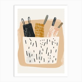 Basket Of Utensils Art Print