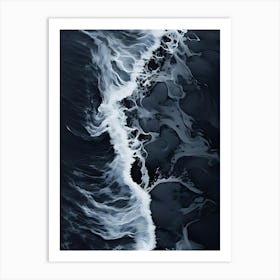 Black And White Ocean Waves Art Print