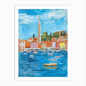 Travel Poster Happy Places Rovinj 4 Art Print