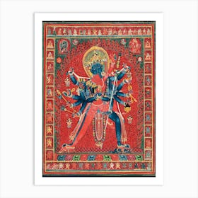 Chakrasamvara And Consort Vajravarah Vintage Indian Art Print