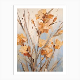 Fall Flower Painting Flax Flower 3 Art Print