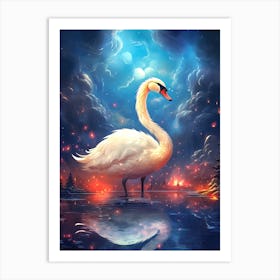 Swan Fantasy Art Print