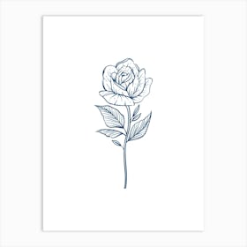 Rose Flower Isolated On White Background Art Print