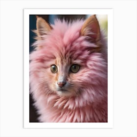 Pink Fluffy Ani 1 Art Print