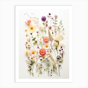 Pressed Flower Botanical Art Wildflowers 10 Art Print