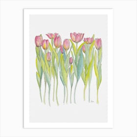 Pink Tulips Art Print