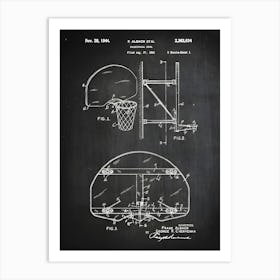 Basketball Poster Basketball Blueprint Basketball Patent Print Basketball Decor Basketball Wall Art Historic Basketball Sb6341 Art Print