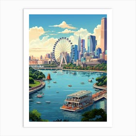 Singapore Pixel Art 4 Art Print