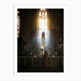 A Digital Painting Capturing The Moment Of Resurrection A Sheer Clad Figure Imbued With Spiritualit (3) Art Print