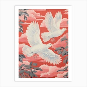 Vintage Japanese Inspired Bird Print Pigeon 3 Art Print