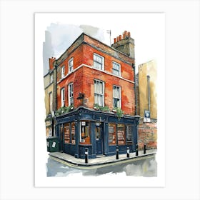 Greenwich London Borough   Street Watercolour 4 Art Print