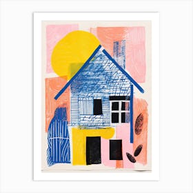 A House In Cape Cod, Abstract Risograph Style 4 Art Print