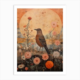 Lark 3 Detailed Bird Painting Art Print
