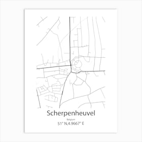 Scherpenheuvel,Belgium Minimalist Map Art Print