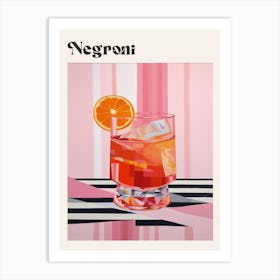Negroni Retro Cocktail Poster Art Print