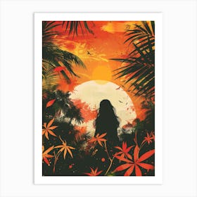 Sunset In The Jungle 4 Art Print