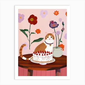 Cat And A Trifle Cake 4 Art Print