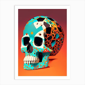 Skull With Terrazzo Patterns 2 Pop Art Art Print