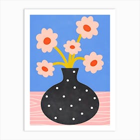 Flowers In A Black Vase Art Print