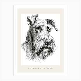 Sealyham Terrier Dog Line Art 2 Poster Art Print