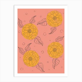 Sketchy Floral Pattern Art Print