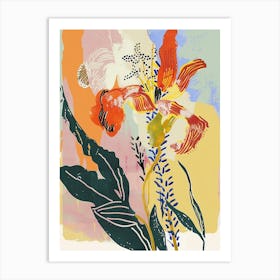 Colourful Flower Illustration Snapdragon 3 Art Print