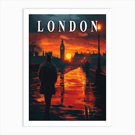 London: The Square Mile Vintage Travel Poster Art Print