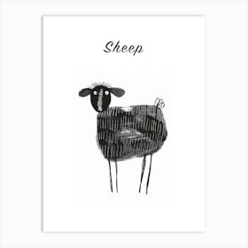 B&W Sheep 2 Poster Art Print