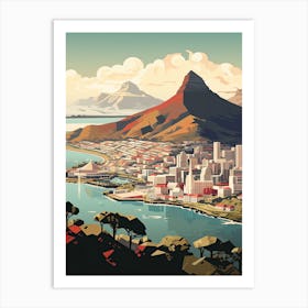 Cape Town, South Africa, Geometric Illustration 3 Art Print