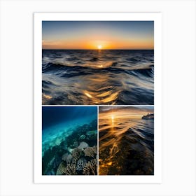 Sunset Over Reef-Reimagined Art Print