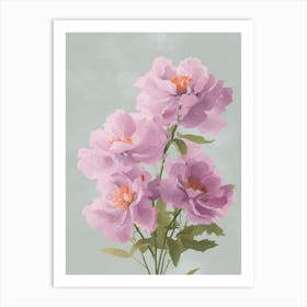 Lilac Flowers Acrylic Painting In Pastel Colours 1 Art Print
