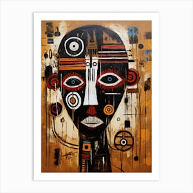 Celestial Canvases; Tribal Mask Traditions Art Print