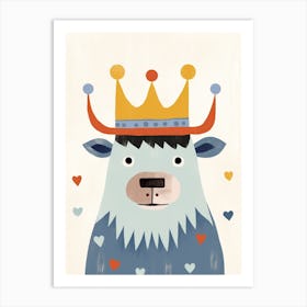 Little Buffalo 1 Wearing A Crown Art Print