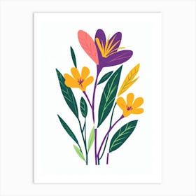 Flowers On A White Background 23 Art Print