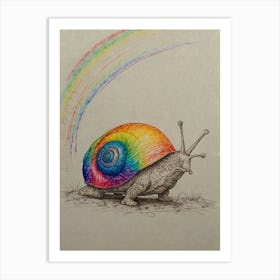 Rainbow Snail Art Print