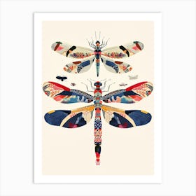 Colourful Insect Illustration Damselfly 4 Art Print