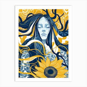 Sunflower Girl 19 Art Print