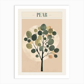 Pear Tree Minimal Japandi Illustration 3 Poster Art Print