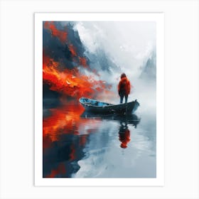 Man In A Boat Art Print