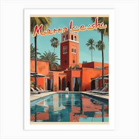 Marrakech - Mid-Century Travel Poster Art Print