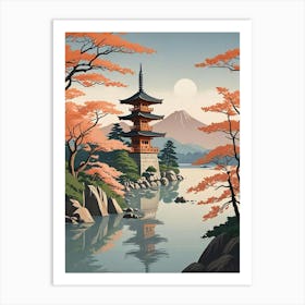 Miyajima Island Japan Vintage Travel Art (8) Art Print