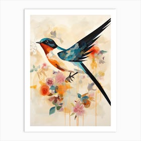 Bird Painting Collage Barn Swallow 4 Art Print