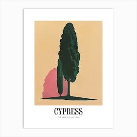 Cypress Tree Colourful Illustration 3 Poster Art Print