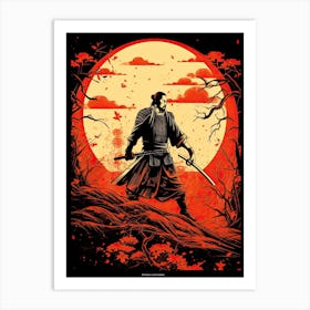 Samurai Edo Kiriko Illustration 6 Art Print