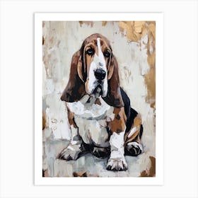 Basset Hound Acrylic Painting 3 Art Print